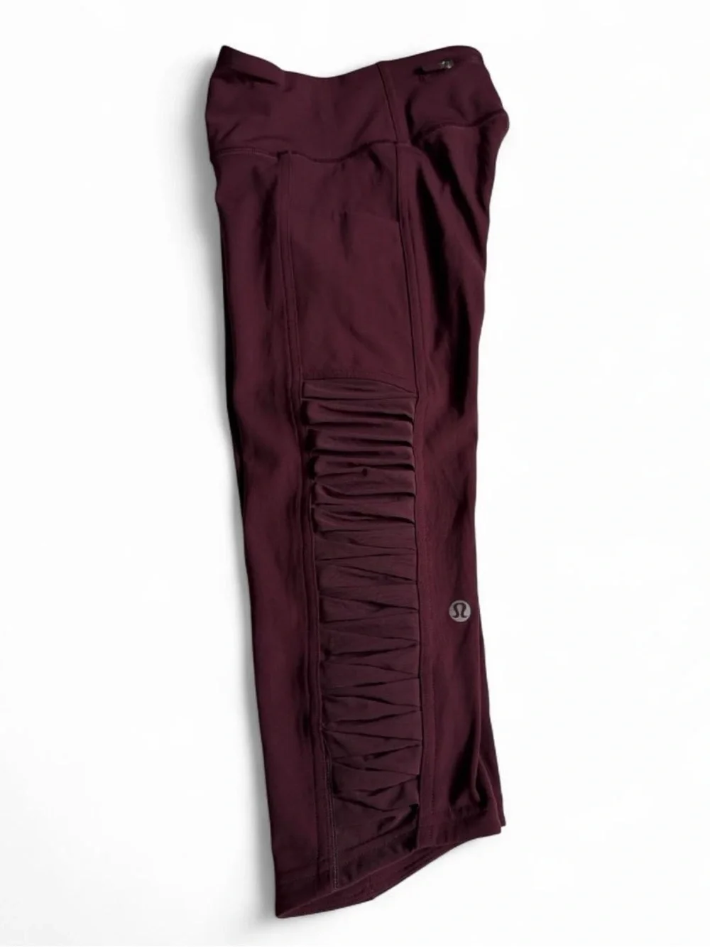 lululemon athletica Girls' Maroon Capri Leggings with Side Ruching